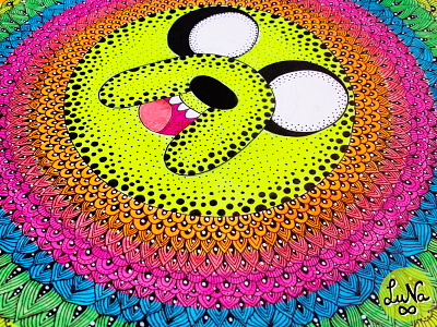 Jake the Dog, Mandala by Luna Portnoi adventure time argentina art colors drawing fan illustration luna portnoi pattern texture