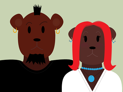 Bears Couple animals bear bears brown character couple illustration