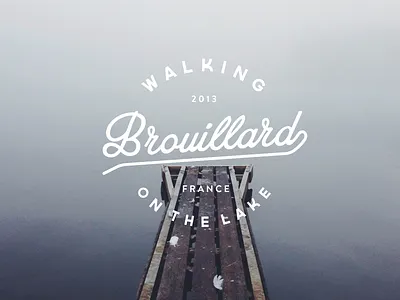 Brouillard fog france lake logo mist pontoon typography
