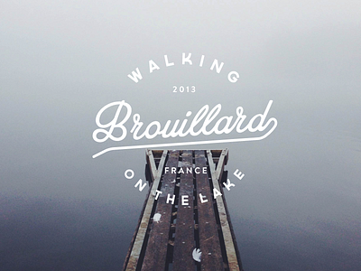 Brouillard fog france lake logo mist pontoon typography