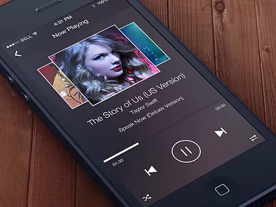 Music app concept app flat ios7 jesse music playing taylor