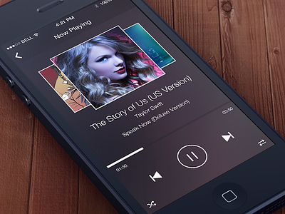 Music app concept app flat ios7 jesse music playing taylor