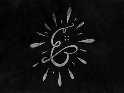 Et ampersand black drawn et hand ligature type white