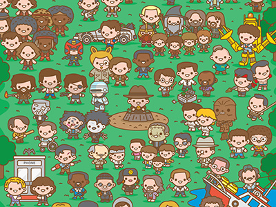 The Good Guys, Heroes, Underdogs, & Hot Shots Picnic character characters cute gallery1988 illustration kawaii pop culture