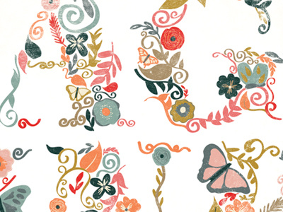 Floral color floral flowers. organic illustration nature wip