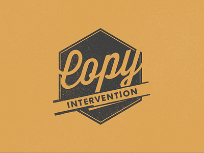 Copy Intervention badege distress geometric retro script shape