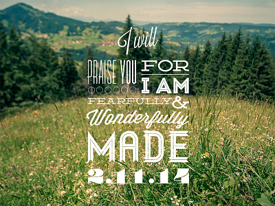 Fearfully, Wonderfully creation creator green life typography