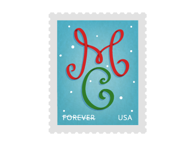 Merry Christmas! christmas lettering ribbon stamp