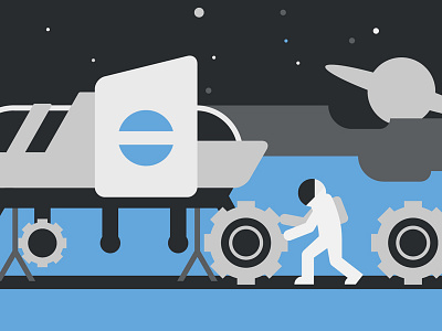 Media Temple Illustration 3 astronaut dan kuhlken dkng earth geometric nathan goldman saturn space vector