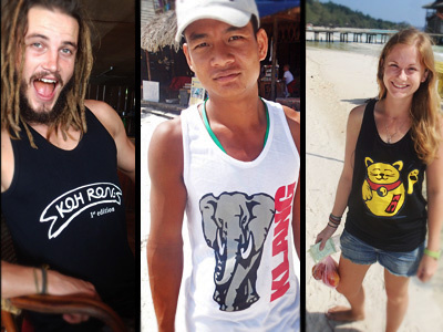 Island Branding Continued... black brand design koh rong logo sign singlet t shirt texture white