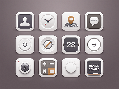 White Winter Icons blackboard button clean icons minimal power smooth soft ui volume white winter