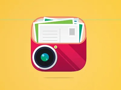 Sightcards ReDesign app camera card disruption labs icon ios7 logo magenta postal sight yellow