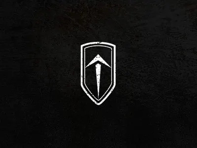 Shield black logo mark shield white