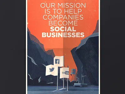 Brand new poster for our office illustration landscape marketing poster print social business social media