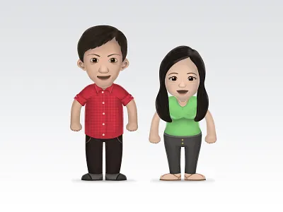 Roy Ervina Character 1 caricature casual character ervina illustration roy wedding