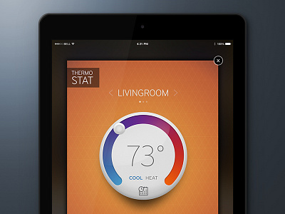 Thermostat app colorful design orange thermostat ui ux