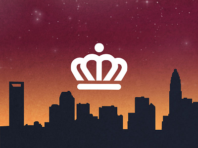 Queen City charlotte city north carolina orange queen red silhouette skyline stars texture