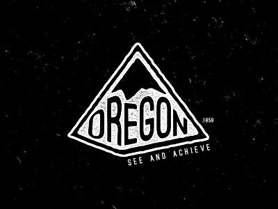 Oregon Vintage Logo emblem logo mark mountain old oregon stamp type typography vintage