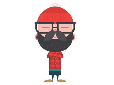 Christmas card sneak peek. character christmas detail flannel flat hip holiday vector