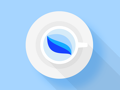 Marble Coffee blue coffee flat illustration long shadow