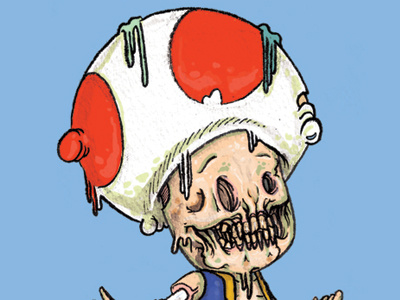 Zombstool illustration nintendo super mario brothers super nintendo toadstool undead zombie