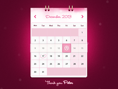 Hi Dribbble :) calendar hi dribbble