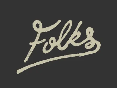 Folks hand made illustration script typography