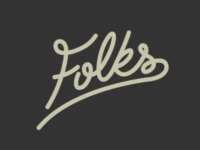 Folks hand made illustration script typography