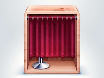 PhotoBooth apple booth cloth curtain metal osx photo stool wood