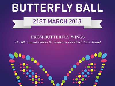 Butterfly Ball charity design flyers invite leaflets promotional