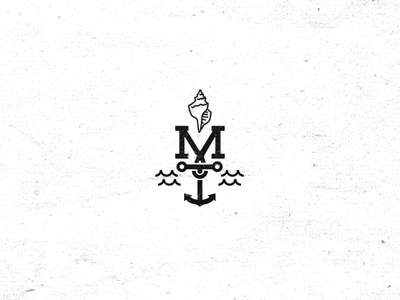 M.T. anchor ocean seashell texture vintage wip