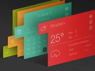 Widget calendar clean converter currency egotreep interface minimal ui weather widget