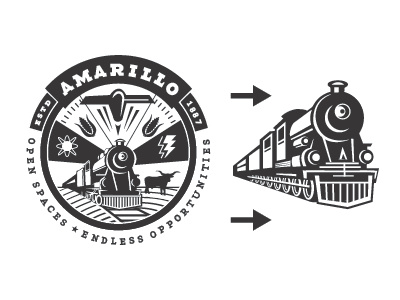 City Seal, Amarillo amarillo city logo seal train