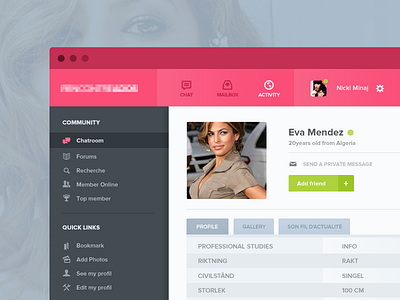 Re-design project community pink re design ui