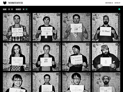 Two Minutes with TGD (V2): Interviews black green grid mugshot portrait tungsten white