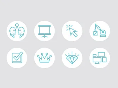 Homepage icons blue check circles crane cursor devices diamond education icons idea