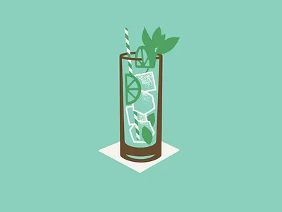 Mojito brown cocktail doodle drinkup ice cold mint simple