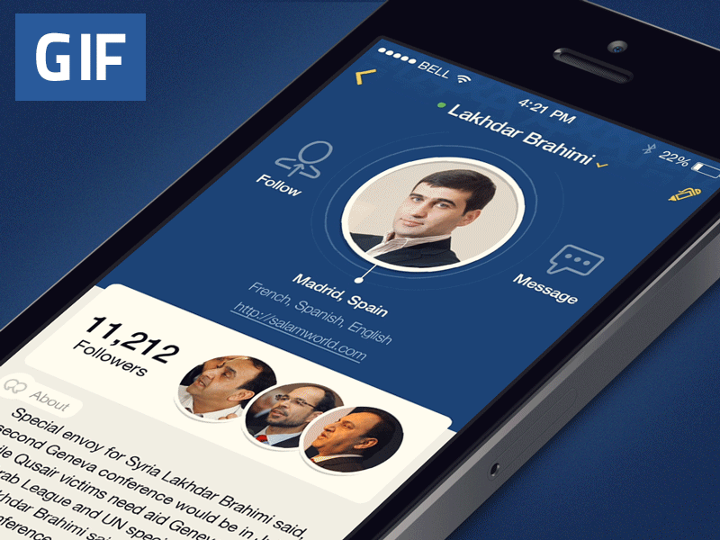 GIF – Social Network Profile animation gestures gif ios ios animation ios7 ios7 design odessa profile profile ios ukraine