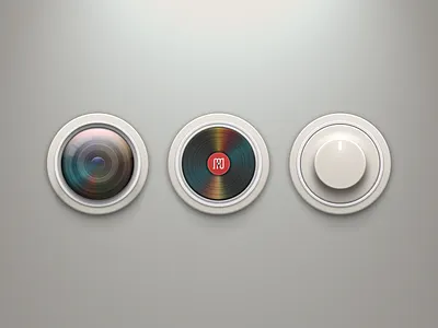Circle Iconset button camera circle icons knob lens set turntable vinyl white