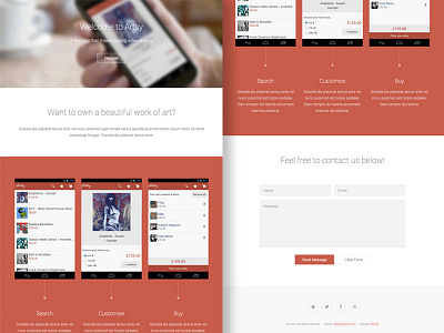 Artsy Web Page app css flat html5 ui