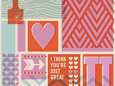 Love Letters WIP pattern valentine wood type