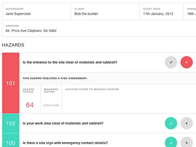 Hazard flat form ui wip