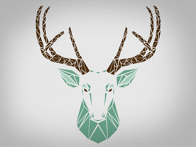 Stag animal brown cerf christmas green poly polygon shape stag triangle