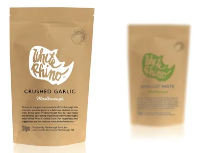 White Rhino Packet garlic packaging product mock up rhino