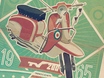 Lambretta retro poster 1965 illustation lambretta poster retro scooter tv400