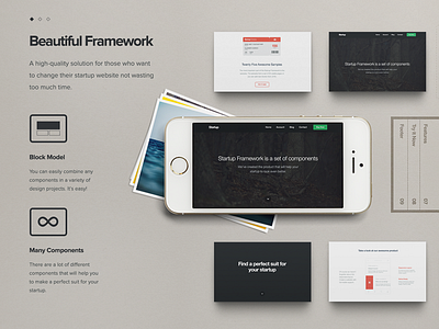 Startup Framework components css framework html project site startup ui ui kit ux video