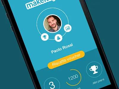 Home Screen - UI App circle drag flat home icon icons minimal mobile profile social ui voucher