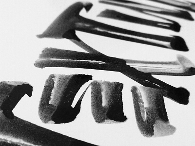 Detail brush brushpen calligraphy custom handmade ink lettering paper texture typography