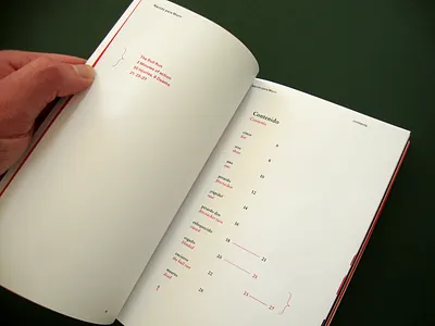 Contents Spread editorial experimental handmade sabon typography