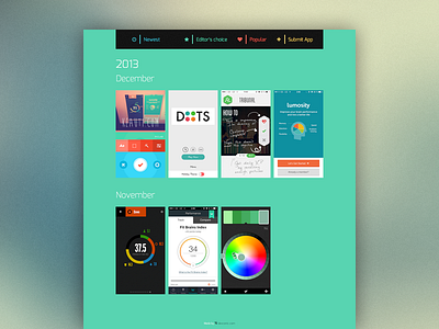 Keauti clean design flat gallery green grid iphone responsive ui website